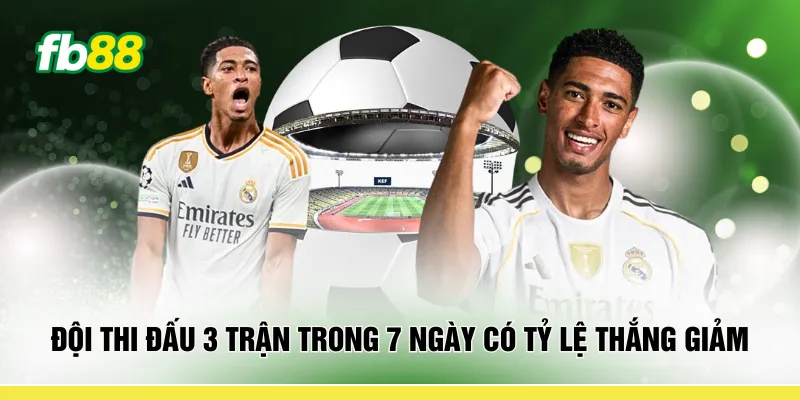 Đội thi đấu 3 trận trong 7 ngày có tỷ lệ thắng giảm 