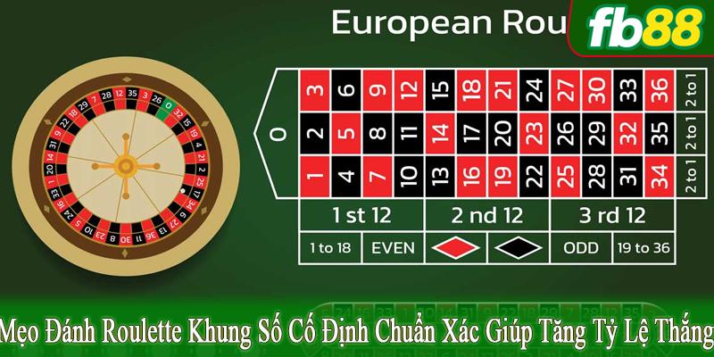 mẹo đánh Roulette khung số cố định